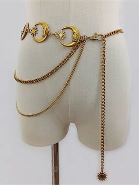 ✨ Celestial Moon & Star Gold Waist Chain / Body Chain ✨